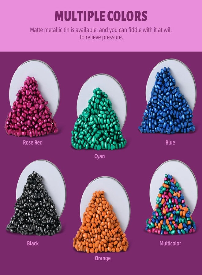 LCVUUK Fidget Toys Adults,Sensory Stones for Stress Relief,300+Multicolour Smooth Ferrite Rocks, Desk Fidgets Toy,Adults Gifts, Holiday Stocking Stuffer - Image 5